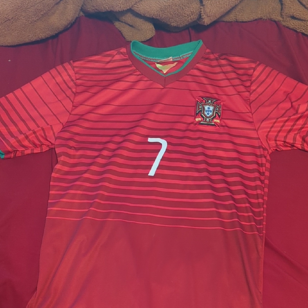 Red Soccer Jersey with Number 7